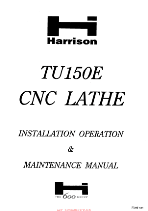 CNC Lathe Installation Operation and Maintenance Manual