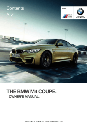 BMW M4 2015 Owner’s Manual