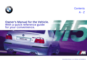 BMW M5 Manual Owner’s Manual