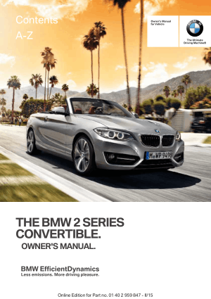 BMW 228i xDrive Convertible 2016 Owner’s Manual