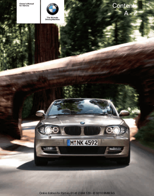 BMW 128i Convertible 2011 Owner’s Manual
