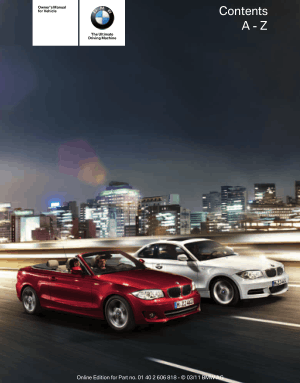 BMW 128i Convertible 2012 Owner’s Manual