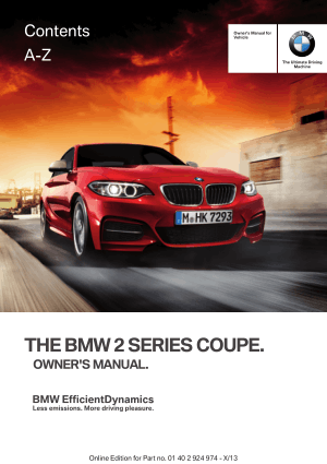 BMW 228i 2014 Owner’s Manual