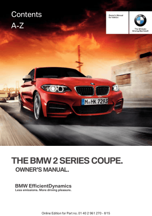 BMW 228i Coupe 2015 Owner’s Manual