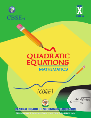 Quadratic Equations Mathematics Class 10 Unit 4