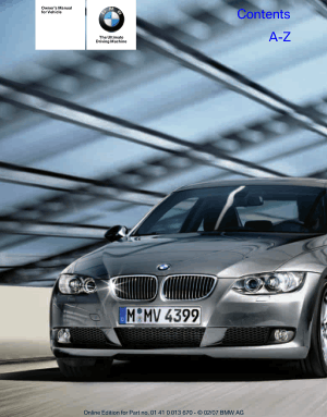 BMW 328i and 328xi and 335i Convertible 2007 Owners Manual