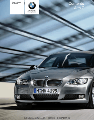 BMW 328i, 328xi and 335i, 335xi Convertible 2008 Owners Manual