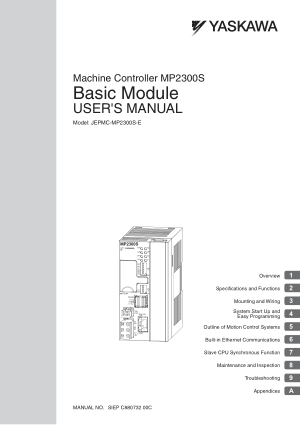Machine Controller Mp2300s Basic Module Users Manual