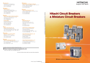 Hitachi Circuit Breakers and Miniature Circuit Breakers
