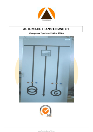 Automatic Transfer Switch Changeover Type from 250A to 2500A