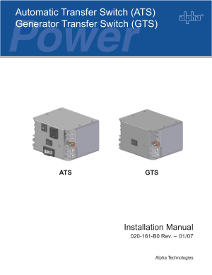 Automatic Transfer Switch (ATS) and Generator Transfer Switch (GTS)