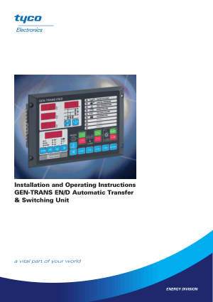 Installation and Operating Instructions GEN-TRANS EN D Automatic Transfer and Switching Unit