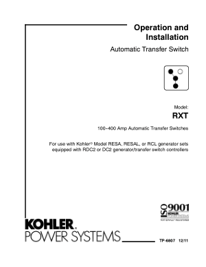 Operation and Installation Automatic Transfer Switch