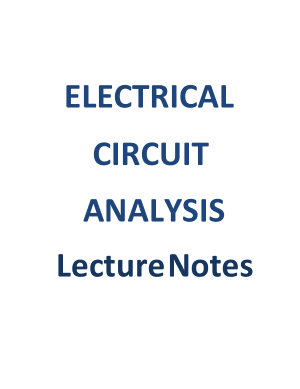 Electrical Circuit Analysis Lecture Notes