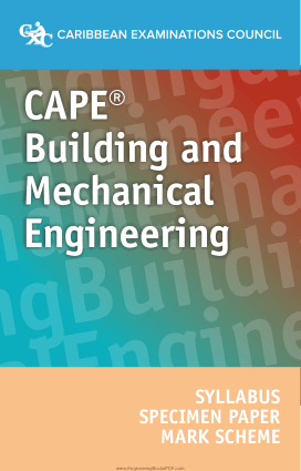 Cape Building and Mechanical Engineering by Syllabus and Specimen Paper and Mark Scheme