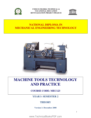 Machine Tools Technology and Practice Course Code Mec123