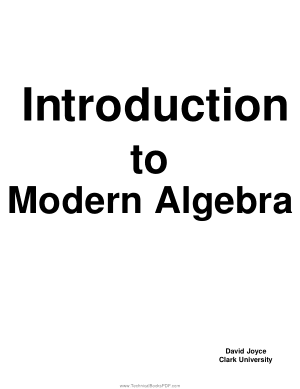 Introduction to Modern Algebra by David Joyce
