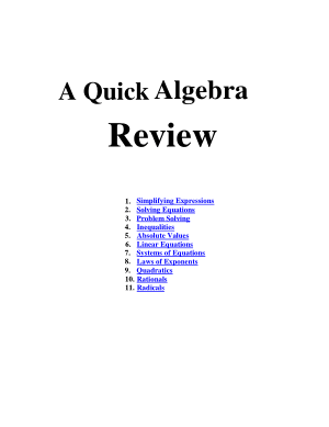 Download Free A Quick Algebra Review Author Hood College Frederick MD