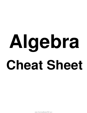 Algebra Cheat Sheet Article by Paul Dawkins