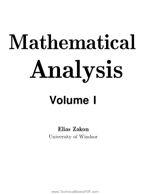 Mathematical Analysis author Elias Zakon