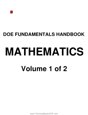 Review of Introductory Mathematics author Department of Energy Fundamentals Handbook