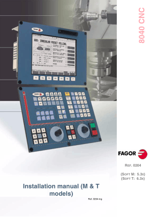 CNC 8040 Installation Manual M and T Models