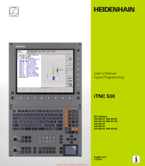 iTNC 530 User Manual Cycle Programming
