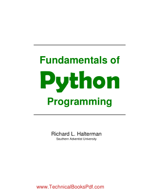 Fundamentals of Programming Python By Richard L Halterman