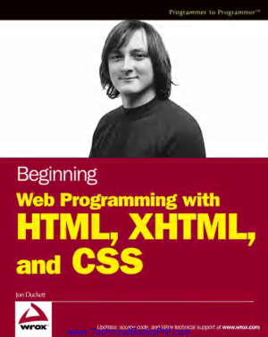 Beginning Web Programming with HTML, XHTML and CSS