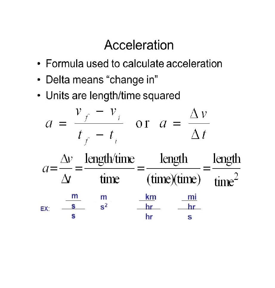 Formula acceleration